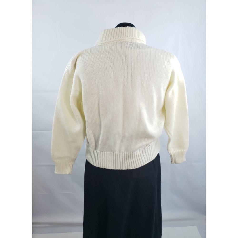 Axiom Petite Acrylic Chunky Notched Lapel Autumn Cardigan Sweater Medium   Z75 - Picture 2 of 9
